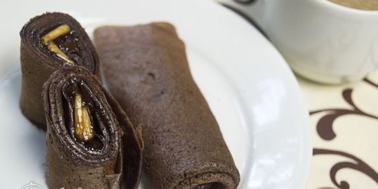 Шоколадные блинчики с шоколадной начинкой