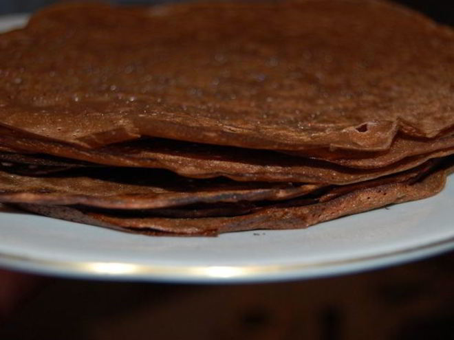 Рецепт шоколадных блинов к масленице
