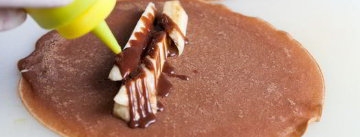 шоколадные блины с бананом. Шаг 11