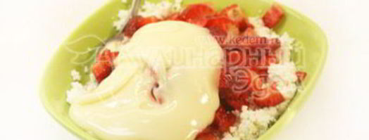 шоколадные блины с творогом и клубникой. Шаг 6