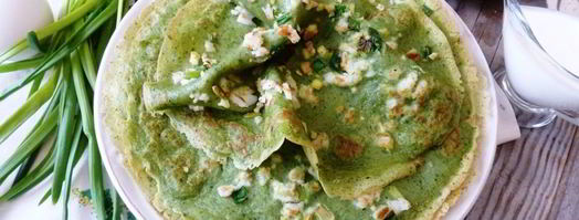 шпинатные блины с припеком из яйца и зеленого лука. Шаг 6