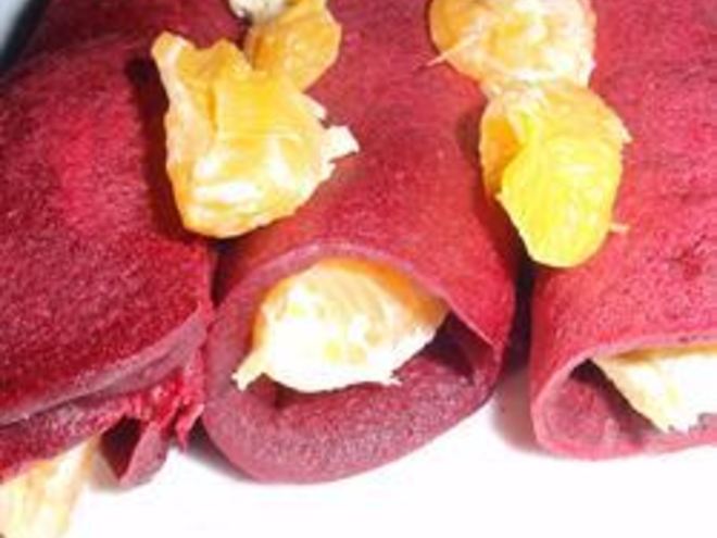 Рецепт свекольных блинчиков с апельсинами