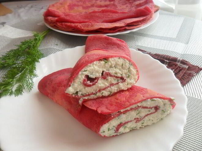 Рецепт свекольных блинов на ряженке