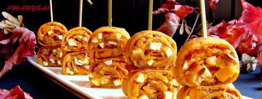 томатные блинчики с пряной тыквой и брынзой. Шаг 11