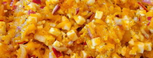 томатные блинчики с пряной тыквой и брынзой. Шаг 8