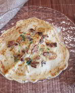 Заварные блины с грибным припеком