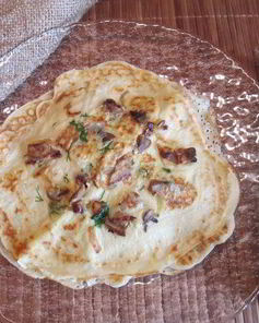 Заварные блины с грибным припеком