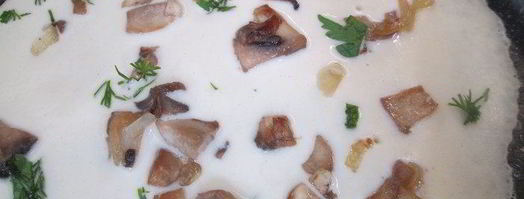 заварные блины с грибным припеком. Шаг 4