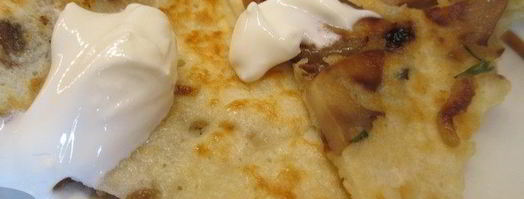 заварные блины с грибным припеком. Шаг 8