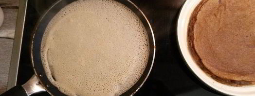 заварные гречневые блины с шампиньонами. Шаг 3