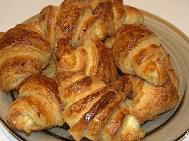 Рецепт круассанов из слоеного дрожжевого теста