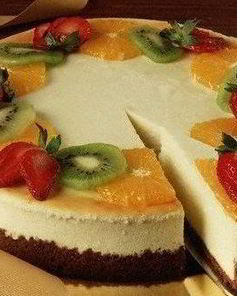 Английский чизкейк с изюмом и фруктами