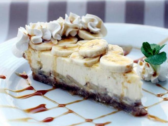 Рецепт бананового чизкейка с карамелью