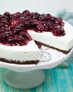 Чизкейк без выпечки с вишней