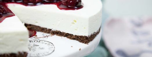 чизкейк без выпечки с вишней. Шаг 8