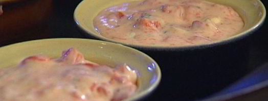 чизкейки со сладким перцем на листьях салата. Шаг 4