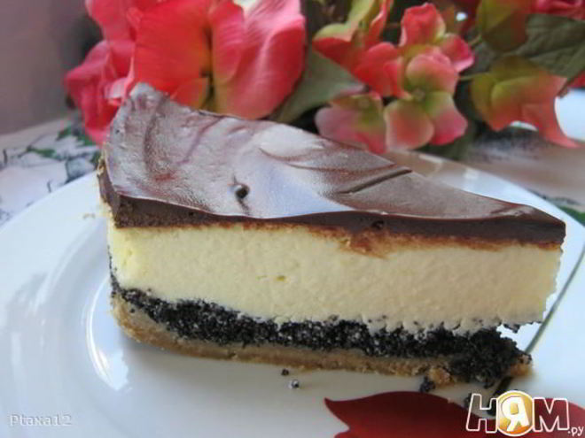 Рецепт лимонного чизкейка с маком и шоколадом