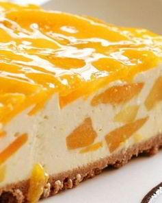 Персиковый чизкейк без выпечки