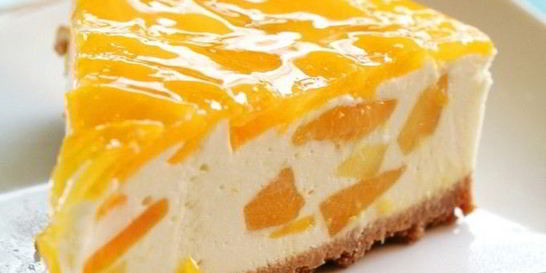 Персиковый чизкейк без выпечки