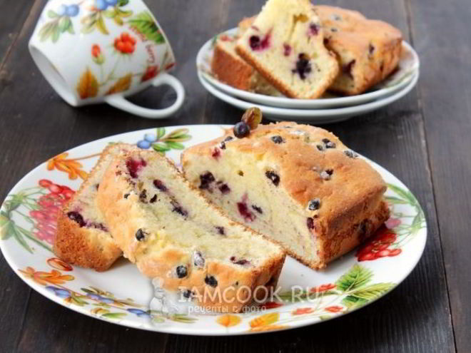 Рецепт кекса на сметане с черникой