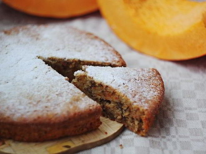 Рецепт кекса с тыквой, морковью и орехами