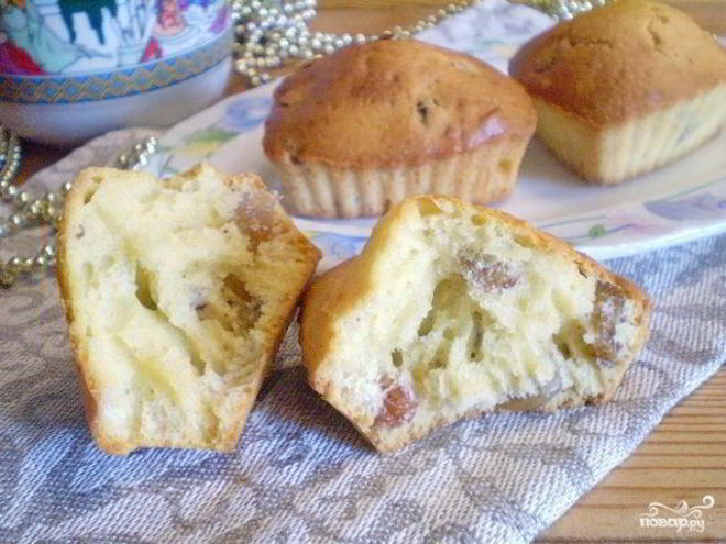 Рецепт кексиков с изюмом