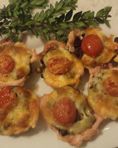 Кексы из куриного филе с шампиньонами и сулугуни