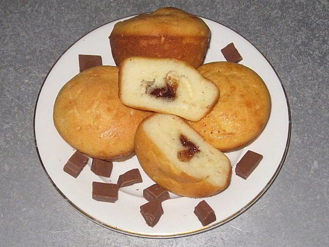 Рецепт кексов с шоколадной начинкой
