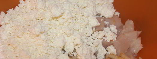 кексы удивительные с творогом, курицей и яблоком. Шаг 3