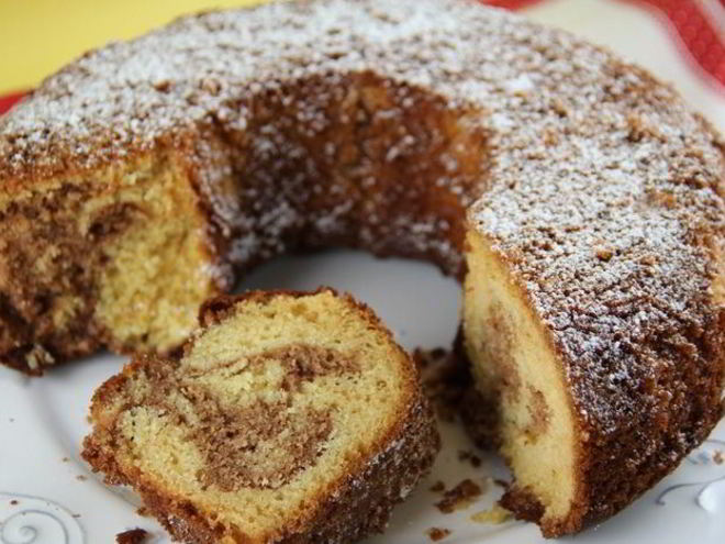 Рецепт немецкого мраморного кекса с шоколадной пастой