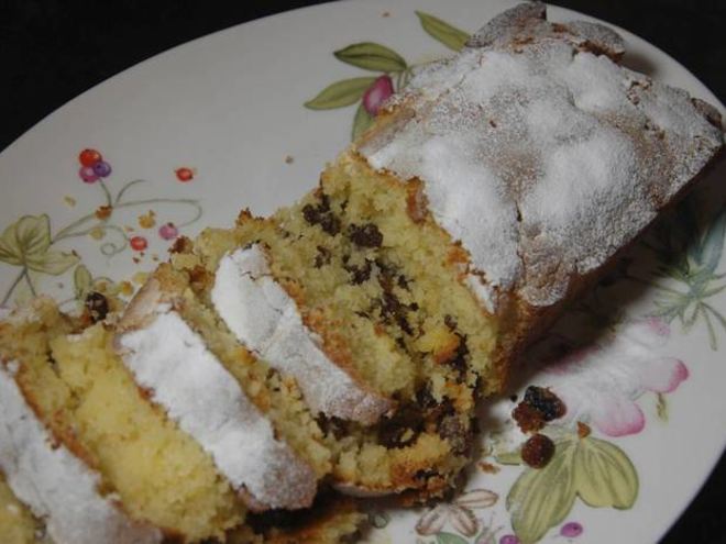Рецепт песочного кекса с изюмом