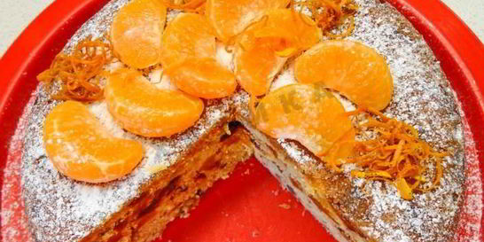 Рождественский кекс с мандаринами в мультиварке