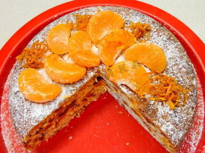 Рецепт рождественского кекса с мандаринами в мультиварке