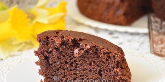 Шоколадный кекс на кефире без яиц