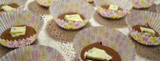 шоколадные кексы с начинкой из белого шоколада. Шаг 5