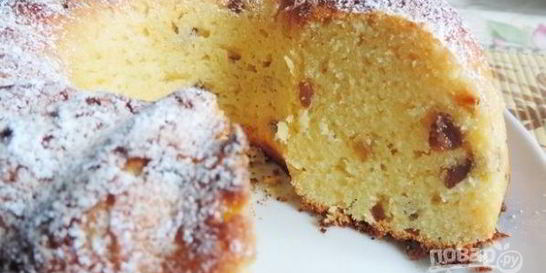 Творожный кекс с изюмом в духовке