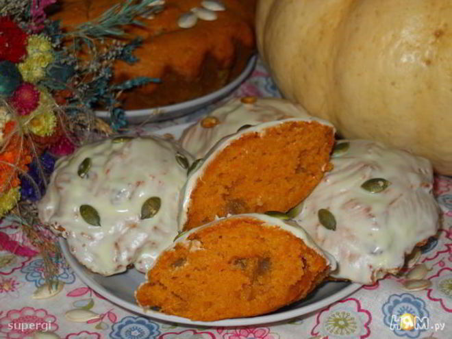 Рецепт тыквенных кексов солнышко с изюмом и апельсином