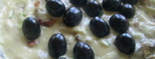 закусочный кекс с летними овощами, вялеными томатами и белым вином. Шаг 7