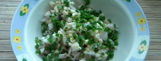 багет с салом и зеленым луком. Шаг 2