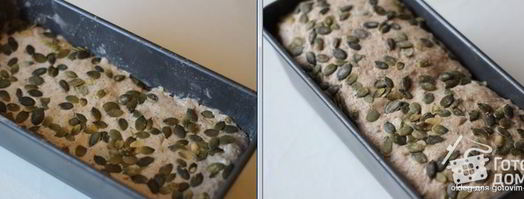 хлеб с творогом и тыквенными семечками на ржаной закваске. Шаг 4