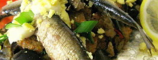 шпроты на подушке из хлеба и баклажан. Шаг 6