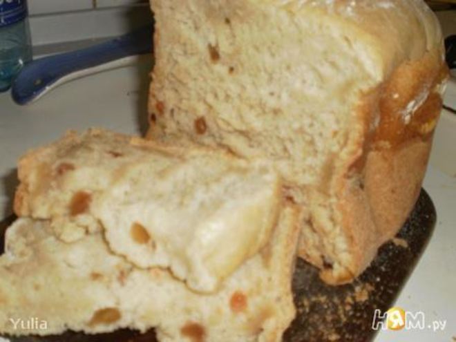Рецепт сладкого хлеба с изюмом из хлебопечки