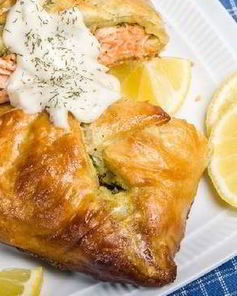 Конвертики с семгой и шпинатом