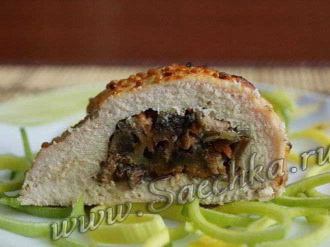 Рецепт куриного конвертика с грибами