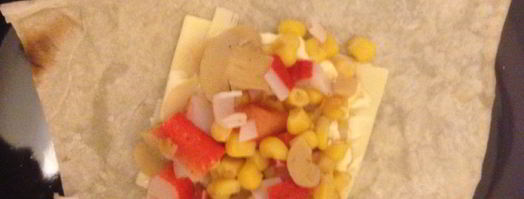 кентельки из лаваша с крабовым салатом. Шаг 4