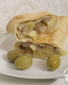 Конвертики из лаваша с мясом и картофелем