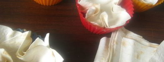 корзиночки из лаваша с беконом, сыром и сладкой паприкой. Шаг 4