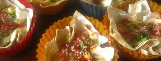 корзиночки из лаваша с беконом, сыром и сладкой паприкой. Шаг 6