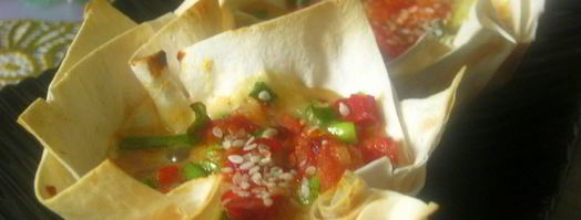 корзиночки из лаваша с беконом, сыром и сладкой паприкой. Шаг 7