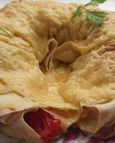 Лаваш с фаршем и сыром